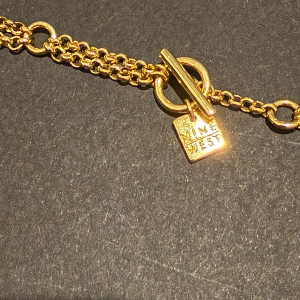 Y2K Nine West Gold Toned Choker Necklace - Picture 2 of 4